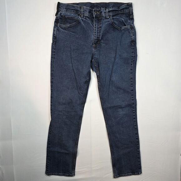 40 Grit Duluth Trading Jeans Mens 36x32 Blue Standard Fit Denim Stretch Pants - Picture 2 of 11